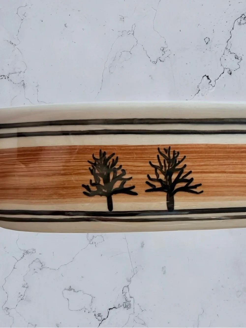 VTG Boleslawiec Polish Pottery Oval Baker Casserole Dish Pine Tree Forest 12x9